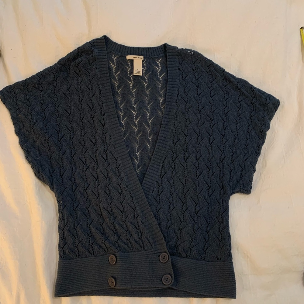 DKNY Deep Blue Cable Knit Cardigan